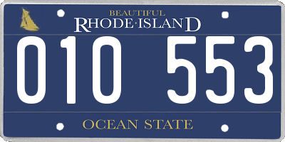 RI license plate 010553