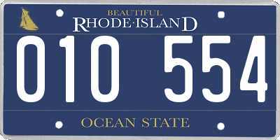 RI license plate 010554