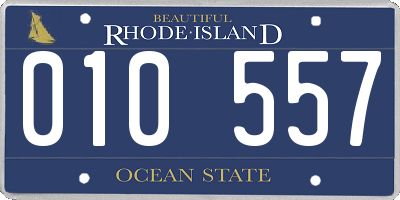 RI license plate 010557