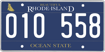 RI license plate 010558