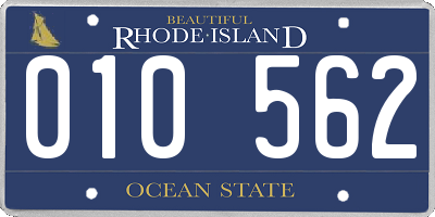 RI license plate 010562