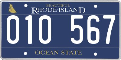 RI license plate 010567