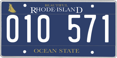 RI license plate 010571