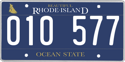 RI license plate 010577