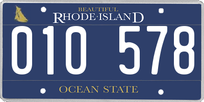 RI license plate 010578