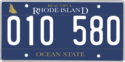 RI license plate 010580