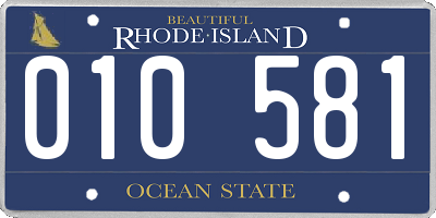 RI license plate 010581