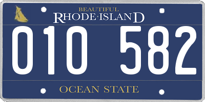 RI license plate 010582