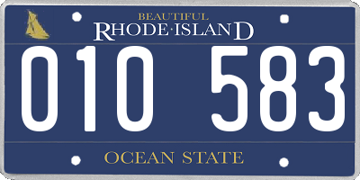 RI license plate 010583