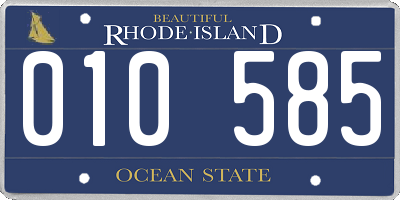 RI license plate 010585