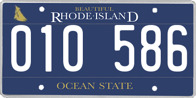 RI license plate 010586