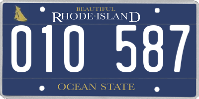 RI license plate 010587