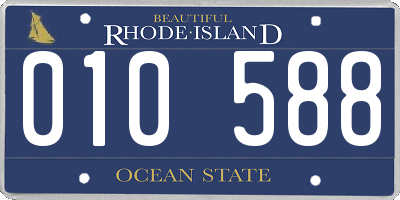 RI license plate 010588