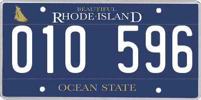 RI license plate 010596