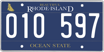 RI license plate 010597