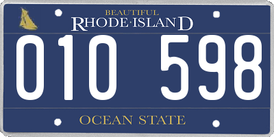 RI license plate 010598