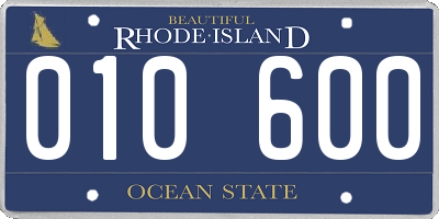 RI license plate 010600