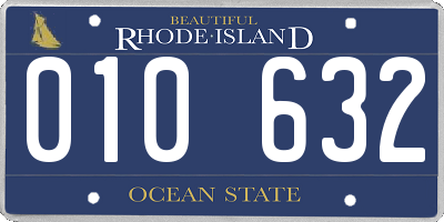 RI license plate 010632