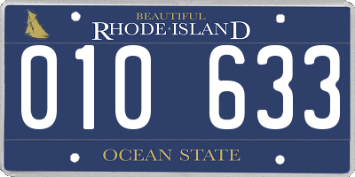 RI license plate 010633