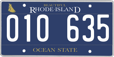 RI license plate 010635