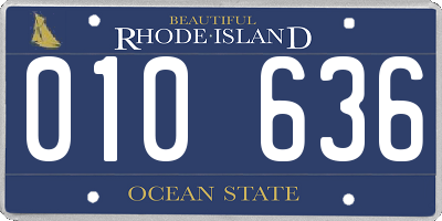 RI license plate 010636