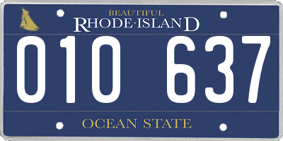 RI license plate 010637