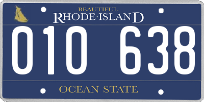 RI license plate 010638