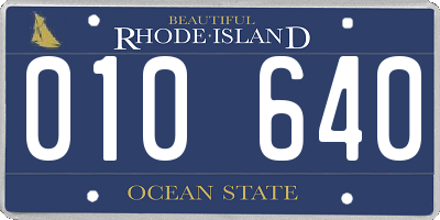 RI license plate 010640