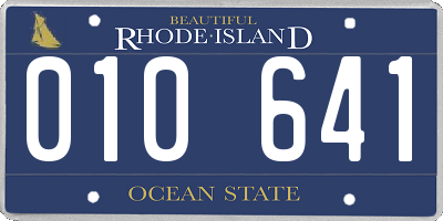 RI license plate 010641