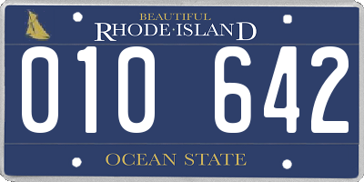 RI license plate 010642