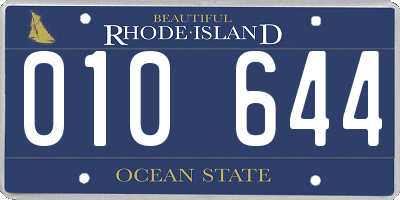 RI license plate 010644