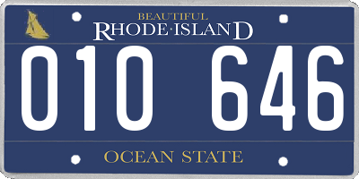 RI license plate 010646