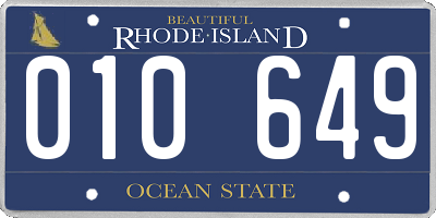 RI license plate 010649