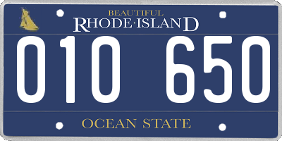 RI license plate 010650