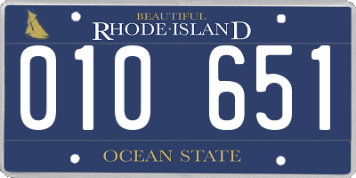 RI license plate 010651