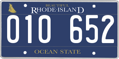 RI license plate 010652