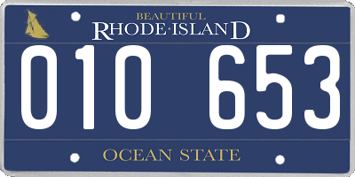 RI license plate 010653