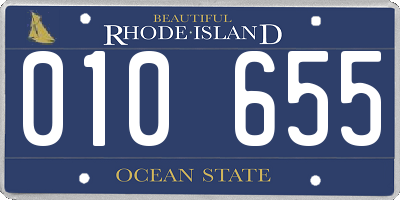 RI license plate 010655