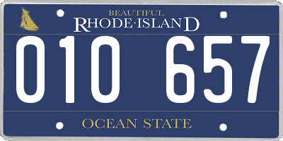 RI license plate 010657