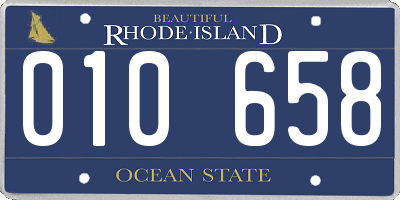 RI license plate 010658