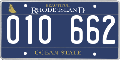 RI license plate 010662