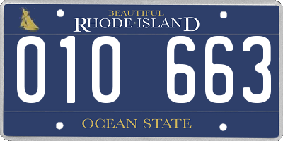 RI license plate 010663