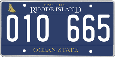 RI license plate 010665