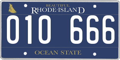 RI license plate 010666