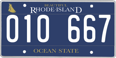 RI license plate 010667