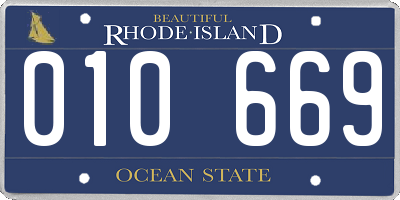 RI license plate 010669