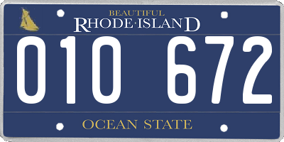 RI license plate 010672