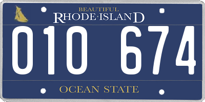 RI license plate 010674