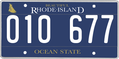 RI license plate 010677