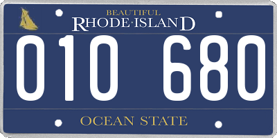 RI license plate 010680